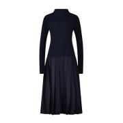 Fabiana Filippi Ull Blandning Turtleneck Klänning Blue, Dam