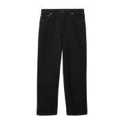 Burberry Svarta Denim Straight Leg Byxor Black, Herr