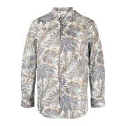 Etro Bomull Foliage Print Skjorta Multicolor, Herr