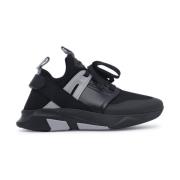 Tom Ford Jago Läder Neopren Sneakers Svart Black, Herr