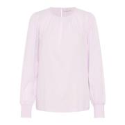 Kaffe Lila Snö Smock Manschett Blus Pink, Dam