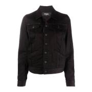 Dsquared2 Logo Denimjacka Made in Italy Black, Dam