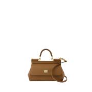 Dolce & Gabbana Brun läder Crossbody väska med topphandtag Brown, Dam