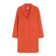 Max Mara Orange Ullkappa Cocoon Stil Orange, Dam