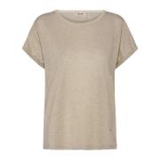 MOS MOSH Glimmer Kay T-shirt Guld Beige, Dam