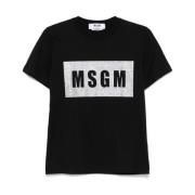 Msgm Bomull T-shirt Black, Dam