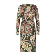 Etro Paisley Midi Klänning med Midjeband Multicolor, Dam