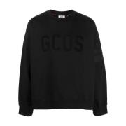 Gcds Svart Velvet Crewneck Sweater Black, Herr