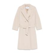 Max Mara Ticino Kappa Ljus Beige Dubbelknäppt Beige, Dam