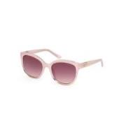 Guess Solglasögon Rosa Bordeaux Rund Blank Pink, Dam