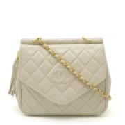 Chanel Vintage Pre-owned Laeder axelremsvskor White, Dam