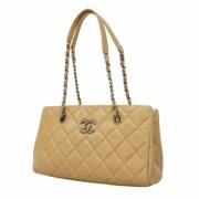 Chanel Vintage Pre-owned Laeder chanel-vskor Beige, Dam