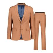 PS By Paul Smith Slim-Fit Ullkostym med Revers Orange, Herr