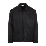 Fear Of God Espresso Läder Rider Jacka Black, Herr