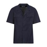 Dries Van Noten Indigo Denim Skjorta Blue, Herr