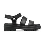 Timberland Flat Sandals Black, Dam