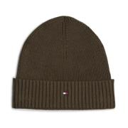 Tommy Hilfiger Grön Flagga Bomull Kashmir Beanie Brown, Herr