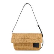 Jil Sander Raffia Crossbody Väska Beige, Dam