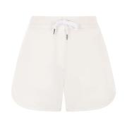 Brunello Cucinelli Bomull Elastisk Midja Shorts i Elfenben Jersey Beig...