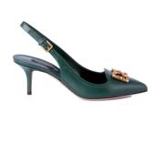 Dolce & Gabbana Kvinnor Devotion Heeled Slingback Sandaler Green, Dam