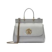 Roberto Cavalli Monogram Handväska, Stilren och Chic Gray, Dam