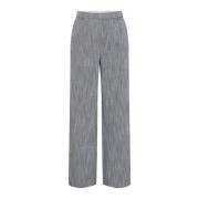 Part Two Navy Structure Wide Leg Byxor Gray, Dam