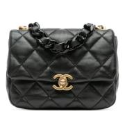 Chanel Vintage Pre-owned Laeder crossbodyvskor Black, Dam