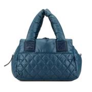 Chanel Vintage Pre-owned Nylon handvskor Blue, Dam