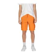 Napapijri Vibrant Orange Cotton Bermuda Shorts Orange, Herr