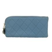 Chanel Vintage Pre-owned Laeder kuvertvskor Blue, Dam