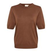 Kaffe Round-neck Knitwear Brown, Dam