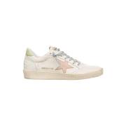 Golden Goose Vita Lädersneakers med Unika Detaljer White, Dam