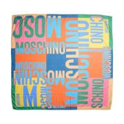 Moschino Grön Silkeblandning Logoscarf Multicolor, Dam