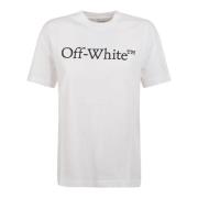 Off White Logo Bookish Regular Tee White, Dam