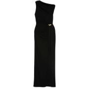 Elisabetta Franchi Asymmetrisk Jersey Klänning Black, Dam