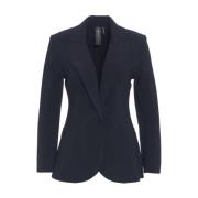 Norma Kamali Blå Enkelknäppt Blazer Chic Stil Blue, Dam