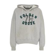 Golden Goose Grå Sweatshirt 'Morman' med Metall Detaljer Gray, Herr