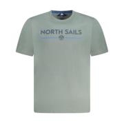 North Sails Grön Crew Neck Bomull T-shirt Green, Herr