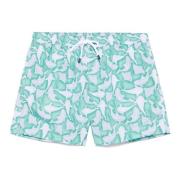 Fedeli Polyester Badshorts med Elastiskt Bälte Blue, Herr