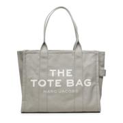 Marc Jacobs Grå Bomull Logotyp Tryck Tote Väska Gray, Dam