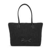 Karl Lagerfeld Essential Raffia Väska Black, Dam