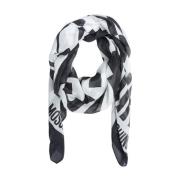 Moschino Elegant Logotyp Svart Sidenscarf Black, Dam