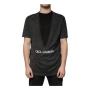 Dolce & Gabbana Svart Bomull Crew Neck T-shirt Black, Herr