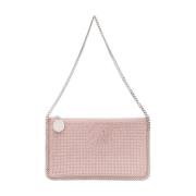 Stella McCartney Puderrosa Faux Mocka Axelväska Pink, Dam