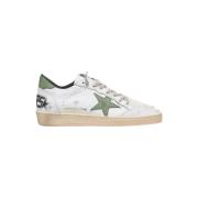 Golden Goose Vita Lädersneakers med Kontrastdetaljer White, Herr