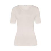 Hanro Silke T-shirt - Blek Kräm White, Dam