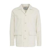 Paolo Pecora Beige Linneblandning Overshirt Jacka Beige, Herr