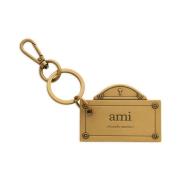 Ami Paris Stadsplatta Nyckelring Yellow, Unisex