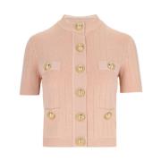 Balmain Ljusrosa Tröja med knappknäppning Pink, Dam