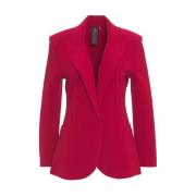 Norma Kamali Röd Blazer med Spetsiga Revers Red, Dam